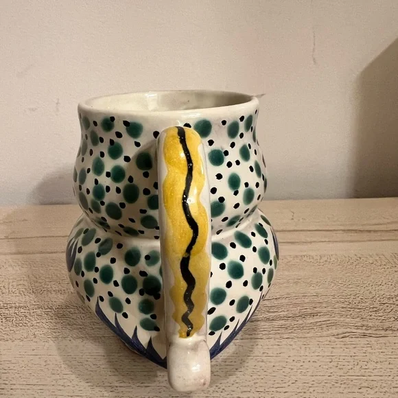 Anthropology Gorky Gonzalez folk art owl mug hand painted Mexico - Picture 3 of 7